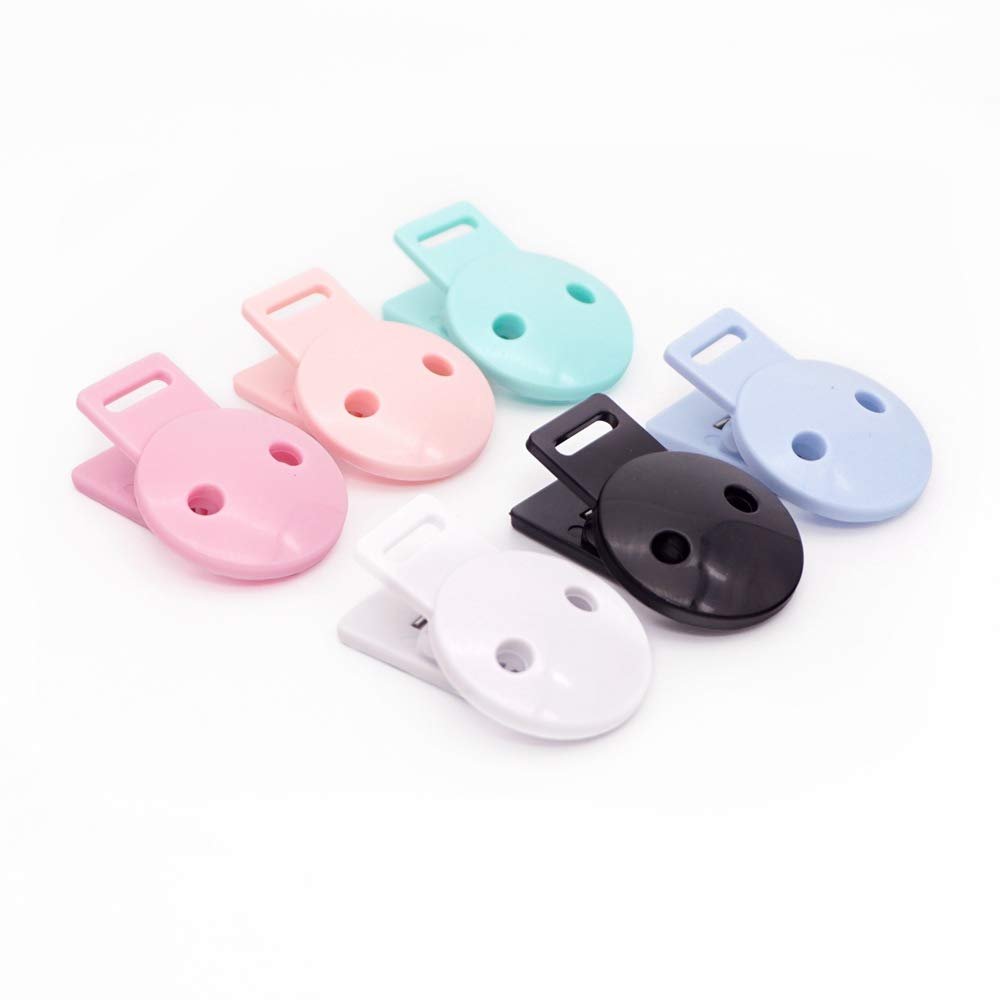 18pcs/Pack Round Head Plastic Pacifier Clip Clasps Soother Holder for DIY Beads Paci/Pacifier/Dummy Chain Holder Clip Baby Accessories