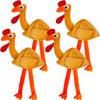 Geyoga 4 Pcs Thanksgiving Turkey Hats for Adults Plush Turkey Hat with Legs Headband for Carnival Cosplay Thanksgiving Party(Lively,Orange) view 1