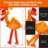Geyoga 4 Pcs Thanksgiving Turkey Hats for Adults Plush Turkey Hat with Legs Headband for Carnival Cosplay Thanksgiving Party(Lively,Orange) view 2