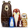GRPSKCOS Russian Nesting Dolls Animal Bear Matryoshka Dolls Cute Handmade Wooden Toys Set of 5 for Kids01 Bear view 1