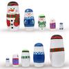 GRPSKCOS 5pcs Nesting Dolls Snowman Santa Claus Russian Matryoshka Dolls Handmade Wooden Christmas Birthday Gift for Kids (05 Snowman) view 4