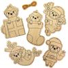 Baker Ross AX522 Christmas Sloths Wooden Decorations - Pack of 12, Christmas Decorations for Kids to Decorate and Display, Ideal Kids Arts and Crafts Project view 2