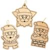 Baker Ross AX420 Jolly Santa Wooden Decorations - Pack of 12, Christmas Decorations for Kids to Decorate and Display, Ideal Kids Arts and Crafts Project view 2