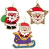 Baker Ross AX420 Jolly Santa Wooden Decorations - Pack of 12, Christmas Decorations for Kids to Decorate and Display, Ideal Kids Arts and Crafts Project view 3