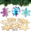 Baker Ross AX403 Snowflake Wooden 3D Decorations - Pack of 6, Christmas Decorations for Kids to Decorate and Display, Ideal Kids Arts and Crafts Project view 1