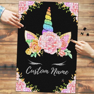1000 Piece Unicorn Premium Wood Jigsaw Puzzle (Black) - Puzzles for Adults and Teens