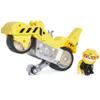 Paw Patrol, Moto Pups Rubbles Deluxe Pull Back Motorcycle Vehicle with Wheelie Feature and Toy Figure view 1