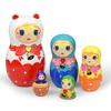 GRPSKCOS Russian Nesting Dolls Bear Matryoshka Dolls Toys Cute Cartoon Handmade Stacking Dolls Set of 5 for Kids (08 Princess) view 1