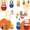 GRPSKCOS Russian Nesting Dolls Bear Matryoshka Dolls Toys Cute Cartoon Handmade Stacking Dolls Set of 5 for Kids (08 Princess) view 3
