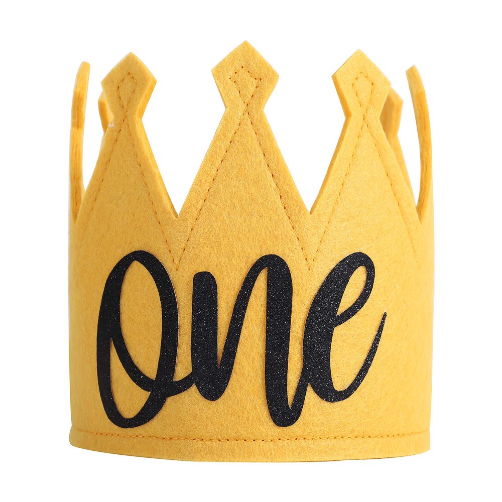 Yellow First Birthday Party Crown - Wild One Theme, Birthday Supplies