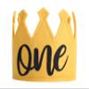 Yellow First Birthday Party Crown - Wild One Theme, Birthday Supplies view 1