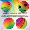 Bedwina Mini Rainbow Sports Balls - 5 Inch (Pack of 4) Inflatable Vinyl Balls for Kids and Toddlers with Hand Air Pump, Basketball, Volleyball, Soccer for Playground, Indoor and Outdoor view 3