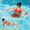 COMFY FLOATS 91613VM Inflatable PVC Vinyl Striped Hammock Chair Pool Float, Teal and White with Double Inflatable Tubes view 3
