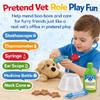 34-Piece Kids Pretend Vet Playset, Veterinarian Role Play Doctor Toy Kit with Plush Dog & Cat, Pet Care Grooming Set with Carrier & Medical Tools view 2