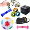Sensory Fidget Toys Set 7 Pack. Stress Relief Relieve Anxiety Tools Bundle Figette Toys with Fidget Pad, Cube with Infinity, Magnetic Ring, Fidget Box Bulk Figit, Game for Kids Adults Kill Time view 1