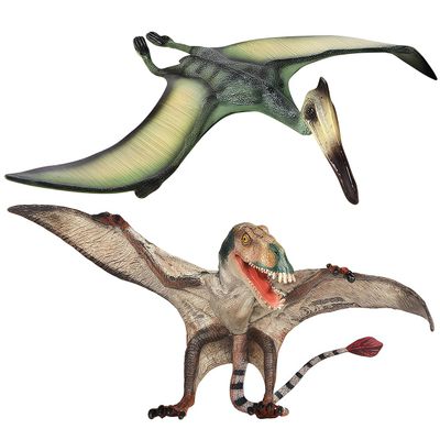 Gemini&Genius Pterosau Dinosaur Toys for Kids, Pterosaur Toy Figure, Flying Dinosaur Toys, Pterodactyl Toys, Pteranodon Figure Toys, Gifts or Cake Toppers for Kids2Pcs