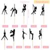 60 Piece Cupcake Topper Picks Dancing Girl Silhouette Cake Topper Toothpick for Party Birthday Cake Decoration Bride Groom Bridal Women Men Boy Girl view 4