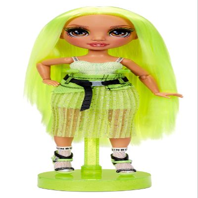 Rainbow High Karma Nichols Neon Green Fashion Doll with 2 Doll Outfits to Mix & Match and Doll Accessories, Great Gift for Kids 6-12 Years Old