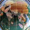 Unique Art 10-Inch Tall Table Top Green Crystal and Pearl Ocean Gemstone World Globe with Silver Tripod Stand (150 GT GREEN CRY SILVER) view 3
