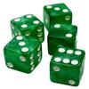 Cyber-Deals Set of 16mm Marbleized Dice and Black PU Leather, Velvet Lined Dice Cup with Storage Compartment (Gift Boxed) (Green Dice, Black Lining Cup) view 2