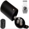 Cyber-Deals Set of 16mm Marbleized Dice and Black PU Leather, Velvet Lined Dice Cup with Storage Compartment (Gift Boxed) (Pearl Dice, Black Lining Cup) view 1
