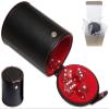 Cyber-Deals Set of 16mm Marbleized Dice and Black PU Leather, Velvet Lined Dice Cup with Storage Compartment (Gift Boxed) (Red Dice, Red Lining Cup) view 1