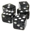 Cyber-Deals Set of 16mm Transparent Dice and Black PU Leather, Black Velvet Lined Dice Cup with Storage Compartment (Gift Boxed) (Black Glitter) view 2