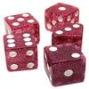 Cyber-Deals Set of 16mm Transparent Dice and Black PU Leather, Black Velvet Lined Dice Cup with Storage Compartment (Gift Boxed) (Purple Glitter) view 2