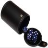 Cyber-Deals Set of 16mm Transparent Dice and Black PU Leather, Black Velvet Lined Dice Cup with Storage Compartment (Gift Boxed) (Blue Glitter) view 1