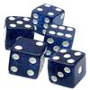 Cyber-Deals Set of 16mm Transparent Dice and Black PU Leather, Black Velvet Lined Dice Cup with Storage Compartment (Gift Boxed) (Blue Glitter) view 2
