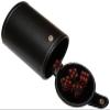 Cyber-Deals Set of 16mm Transparent Dice and Black PU Leather, Black Velvet Lined Dice Cup with Storage Compartment (Gift Boxed) (Smoke/Red) view 1