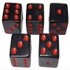 Cyber-Deals Set of 16mm Transparent Dice and Black PU Leather, Black Velvet Lined Dice Cup with Storage Compartment (Gift Boxed) (Smoke/Red) view 2
