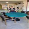 Playezze Made to Order: Poker Table Cover fits Oval/Round Table with Leaf Insert in Speed lite + pad - Felt Table Cover Alternative - Rated for Tournament Play in USA (Green, 38 by 60 inch Oval) view 2
