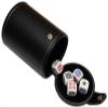 Set (5) 16mm Premium Quality Poker Dice White w/Clubs Ace + Black PU Leather Dice Cup Felt Lined (Gift Boxed) view 1