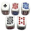 Set (5) 16mm Premium Quality Poker Dice White w/Clubs Ace + Black PU Leather Dice Cup Felt Lined (Gift Boxed) view 2