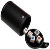 Set of 16mm Poker Dice and Black PU Leather Black Velvet Lined Dice Cup with Storage Compartment (Gift Boxed) (Poker (Squared Corners, Clubs Ace) - White) view 1
