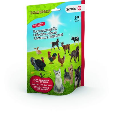Schleich Farm World, 3-Piece Surprise Toy for Kids with Assorted Farm Animals
