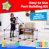 Power Your Fun Fun Forts Kids Tent - 81 Pack Fort Building STEM Toys Kit, Construction Toys Play Tent Indoor and Outdoor Playhouse for Kids with 53 Rods and 28 Spheres (Red, Blue) view 2