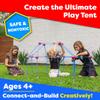 Power Your Fun Fun Forts Kids Tent - 81 Pack Fort Building STEM Toys Kit, Construction Toys Play Tent Indoor and Outdoor Playhouse for Kids with 53 Rods and 28 Spheres (Red, Blue) view 3