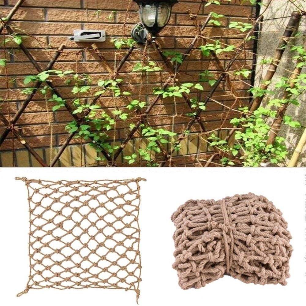 Hynet Plant Protection Net, Fence Safety Net Climbing Net Stair Kids Anti Falling Net Hemp Rope Ceiling Decorative Net Patios Railing Safe Net Pets Toys (Size : 5 * 5m(16 * 16ft))