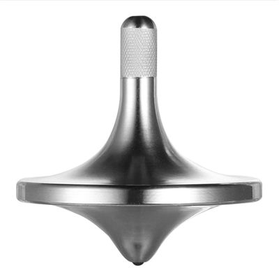 CHEETOP Stainless Steel Spinning Top, Premium Exquisite Perfect Balance Well Made Metal Desk EDC Little Fidget Toy, Spin Long Time Over 6 Minutes, Great Value (Silver, Large Diameter 34mm)