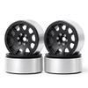4Pcs 1.9" Beadlock Wheel Rims for 1/10 RC Axial TRX4 SCX10 90046 D90,Aluminum Alloy Black view 1