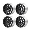 4Pcs 1.9" Beadlock Wheel Rims for 1/10 RC Axial TRX4 SCX10 90046 D90,Aluminum Alloy Black view 2