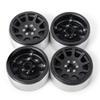 4Pcs 1.9" Beadlock Wheel Rims for 1/10 RC Axial TRX4 SCX10 90046 D90,Aluminum Alloy Black view 3