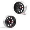 4Pcs 1.9" Beadlock Wheel Rims for 1/10 RC Axial TRX4 SCX10 90046 D90,Aluminum Alloy Black view 4
