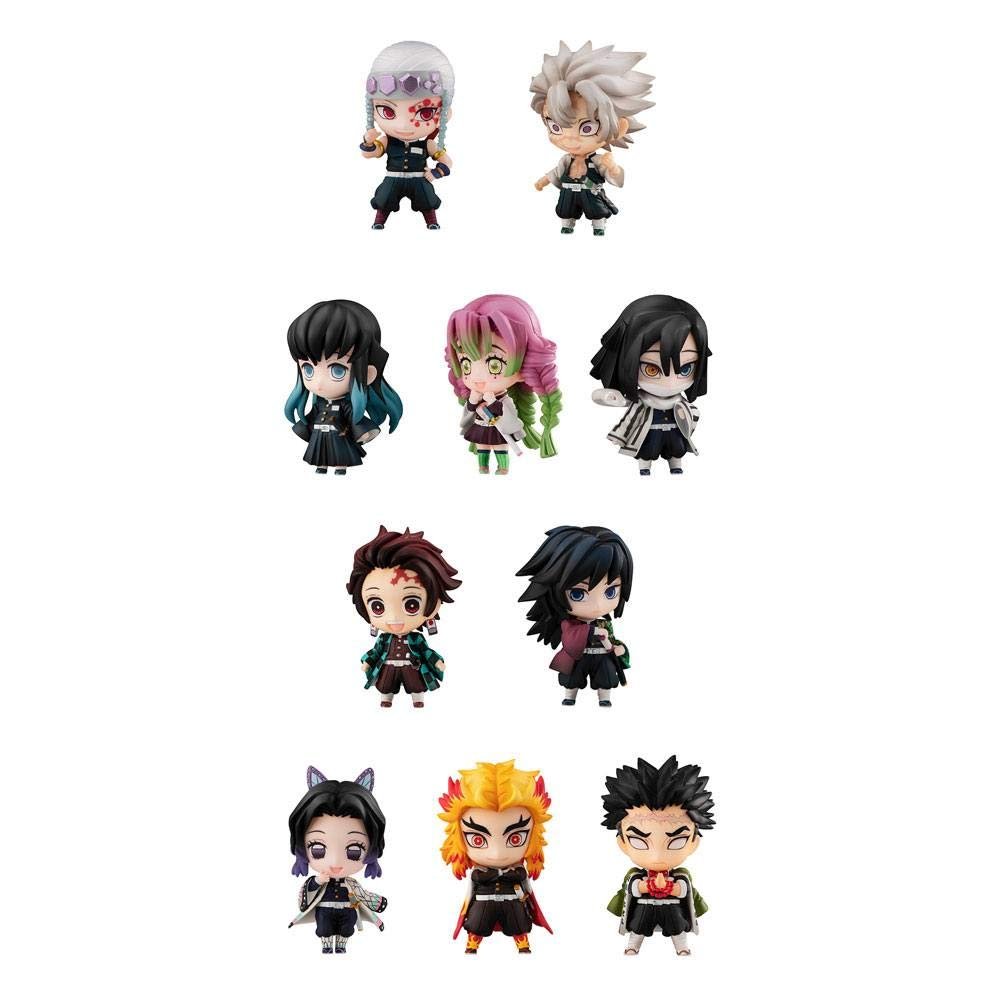 Megahouse Demon Slayer Tanjirou & The HASHIRAs Mascot Set A & B Box [with Gift], Multiple Colors (MH83010)