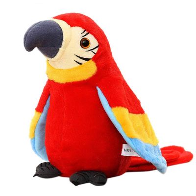GREUS 9'' Cute Talking Parrot Repeats What You Say Electronic Interactive Plush Toy Stuffed Animal Record Parrot Waving Wings Funny Bird Toys for Children Girls Boys Best Xmas Gift (Red Parrot)