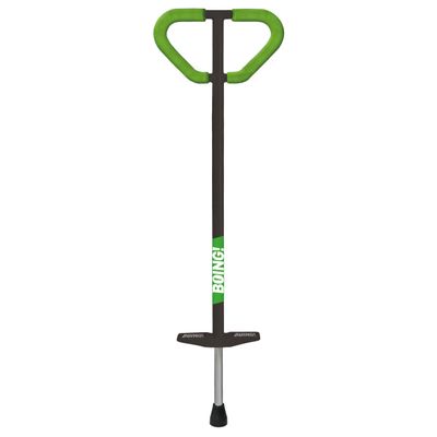 Geospace Jumparoo Boing! 'PRO' Medium Pogo Stick for Kids - Supports 60-100lbs Outdoor Toy for Boys and Girls Active Play for Balance, Coordination, Exercise & Fitness (Black with Green wrap)