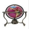 Unique Art 10-Inch Tall Table Top Pink Pearl Swirl Ocean Gemstone World Globe with Silver Tripod Stand (PINK TRIPOD SILVER) view 2