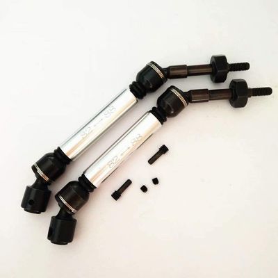 2pcs Harden Steel + Aluminum Splined Rear Driveshafts with Steel Hex Silver for Traxxas 1/10 Slash4X4 Stampede4X4 6852X